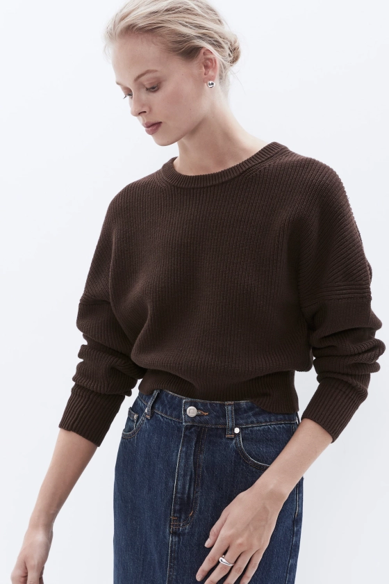 Cropped Crew Neck Knit | Unison Label