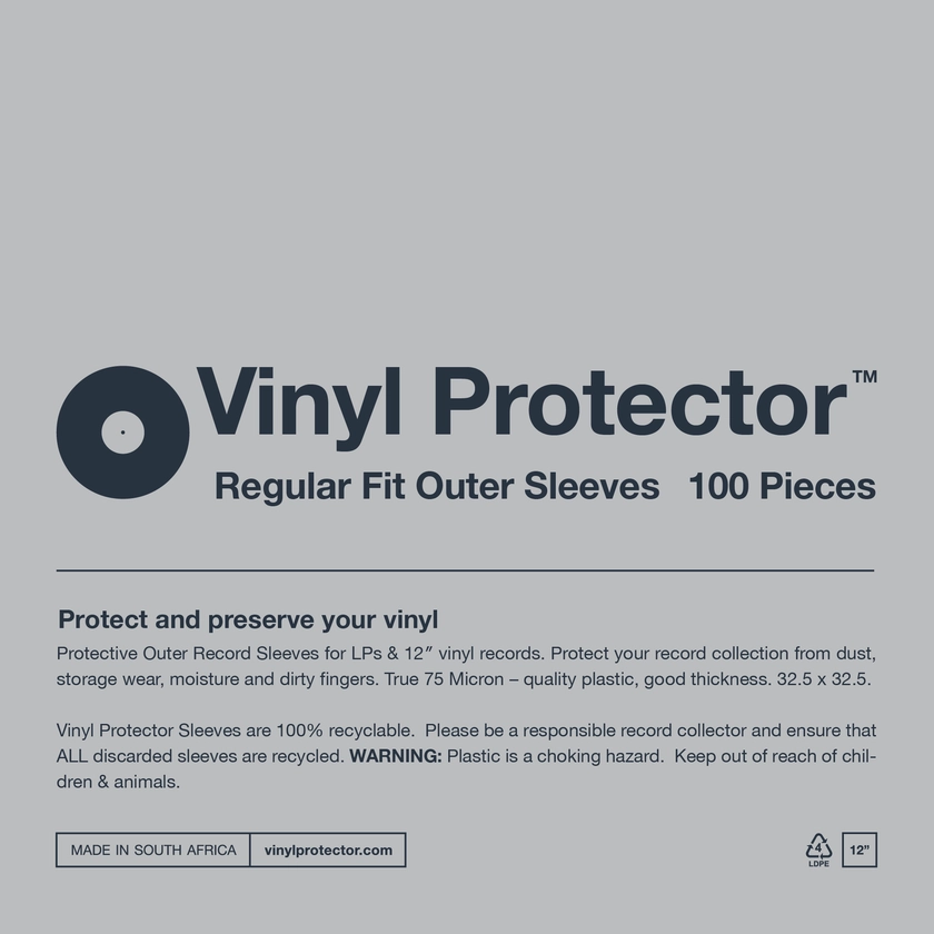 Vinyl Protector - 12" Plastic Outer Record Sleeves - REGULAR FIT - Mr Vinyl