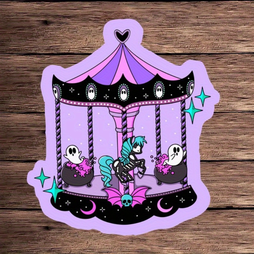 Halloween Ghost Carousel Sticker: Scary Cute Decorate World - Temu