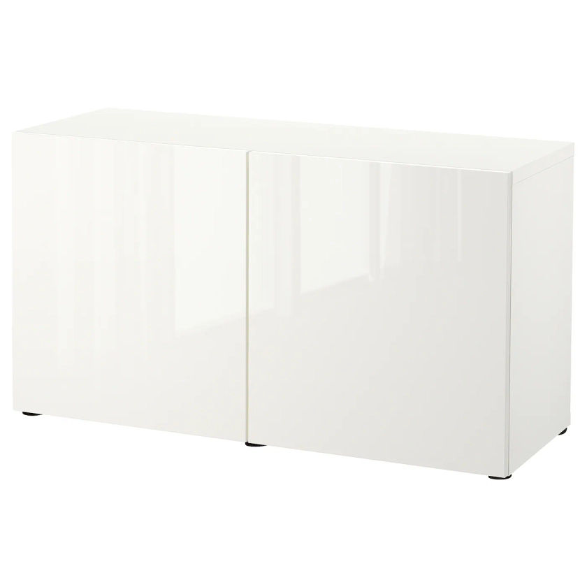 BESTÅ storage combination with doors, white/Selsviken high-gloss/white, 471/4x161/2x255/8" - IKEA