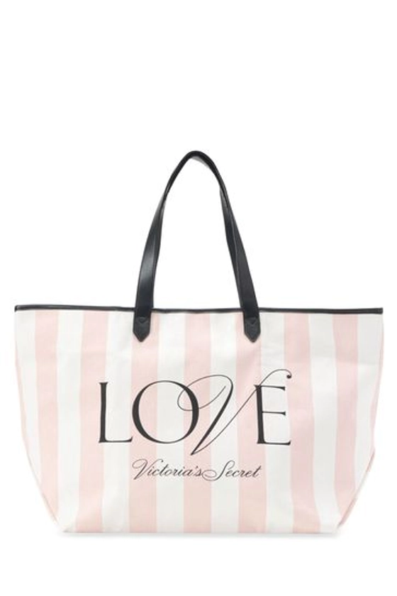 Victoria's Secret Iconic Stripe Pink Tote Bag