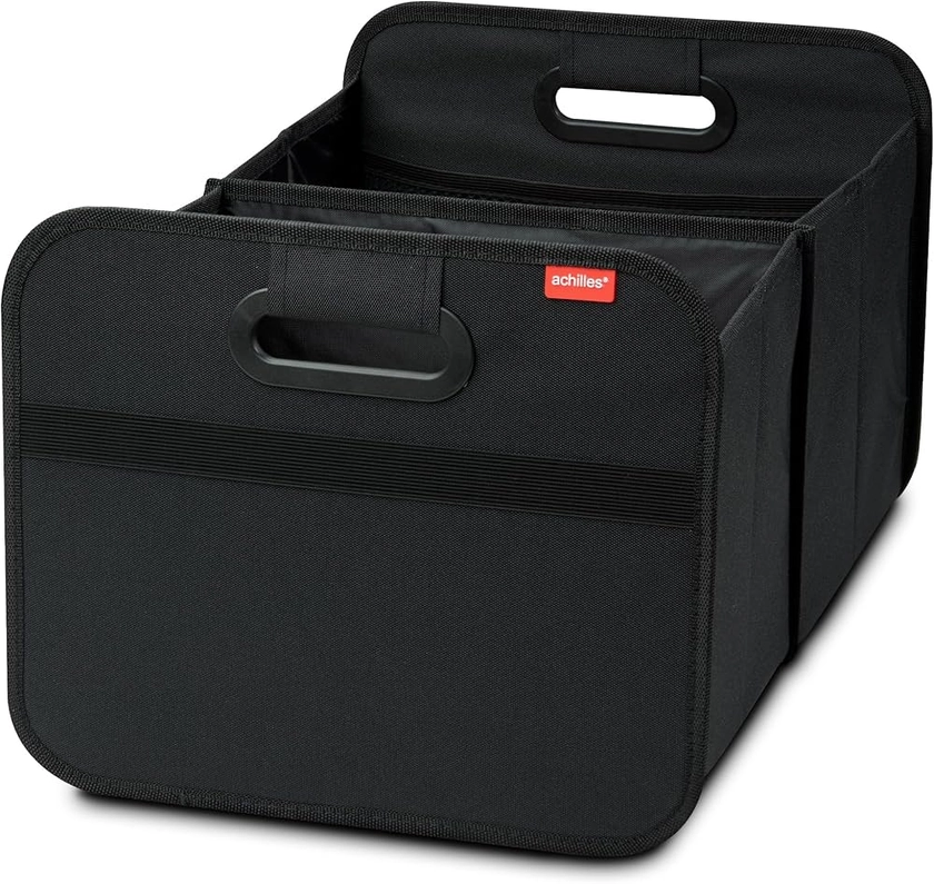 achilles boîte pliante XL, sac de coffre pliable à provisions, organisateur de voiture, panier pliant, de rangement, boîte, noir, 50 cm x 32 cm x 27 cm