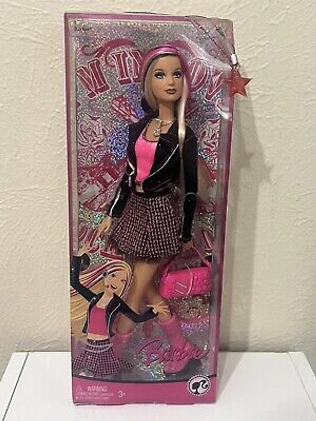 New Barbie Fashion Fever Ready To Rock Out Rockstar Doll Pink Streak