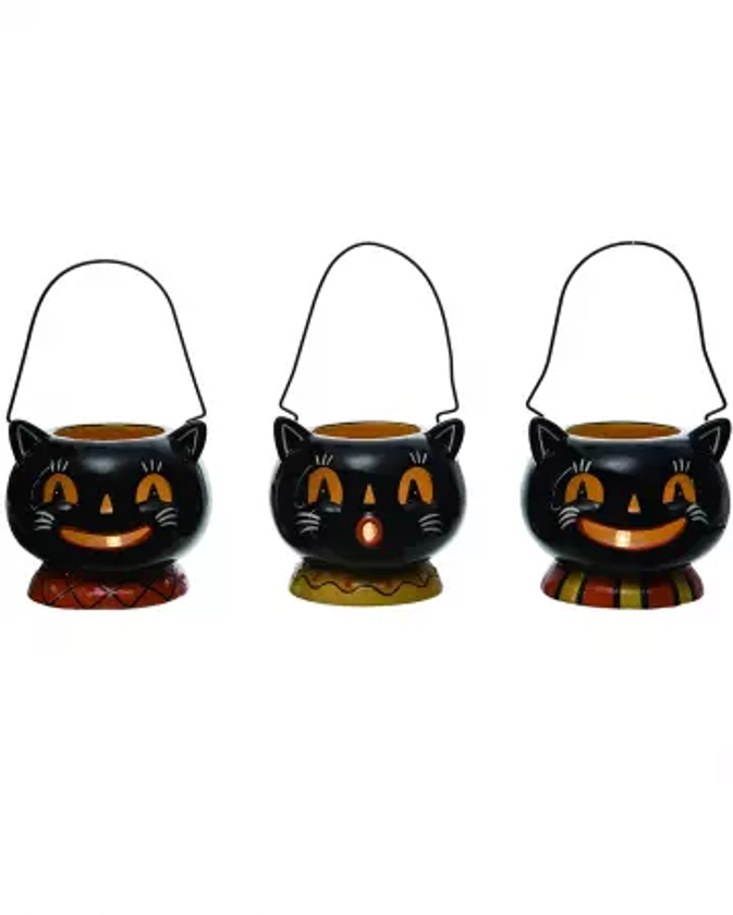 Johanna Parker Vintage Cat LED Lantern for Halloween | Horror-Shop.com 