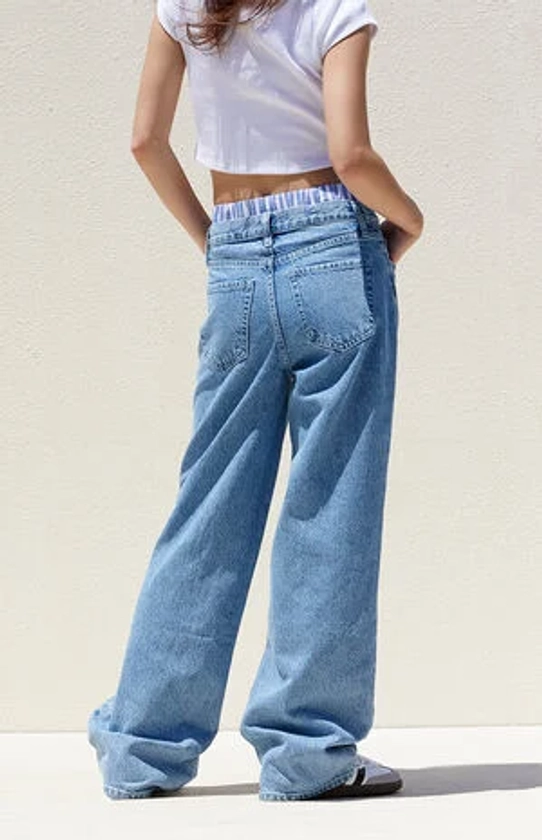 PacSun Medium Indigo Boxer Boyfriend Jeans | PacSun