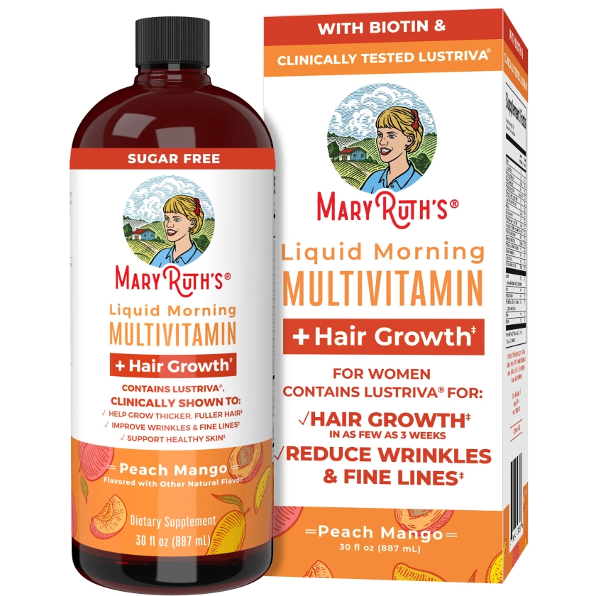 Liquid Morning Multivitamin + Hair Growth Vitamin Supplement
