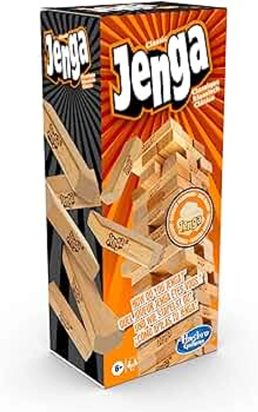 Hasbro Gaming Jenga Classic, Children's game that promotes reaction speed from 6 years