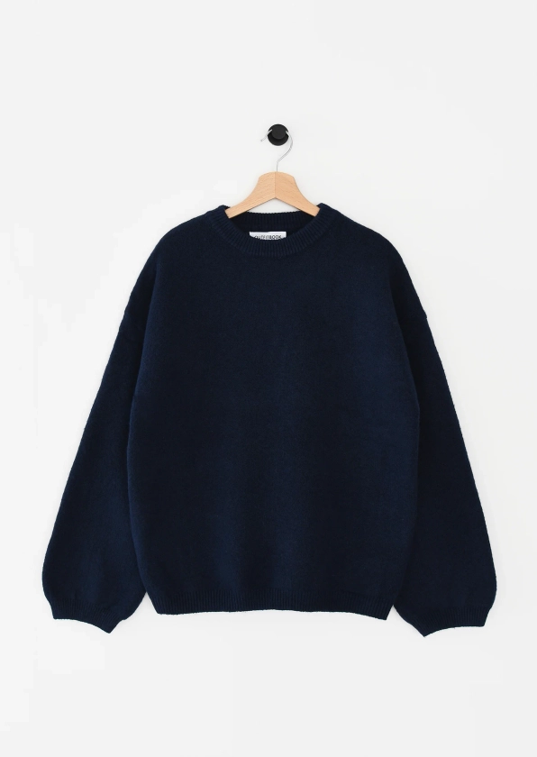 Oversized round-neck knit sweater