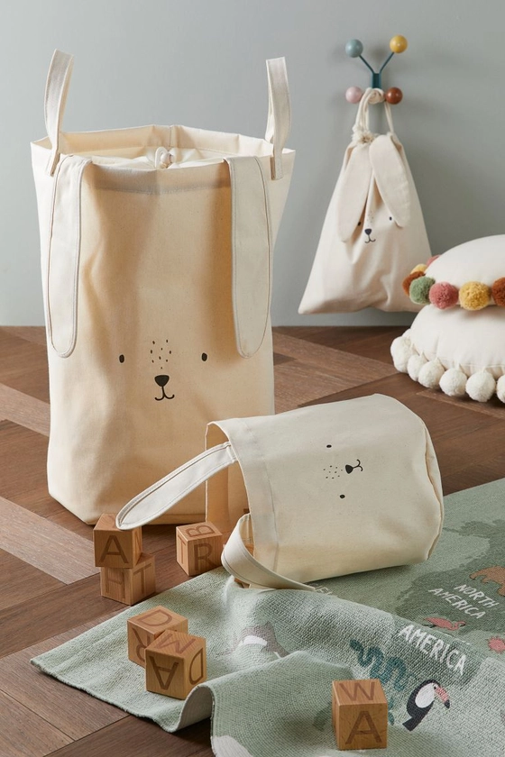 Cotton twill storage basket - Natural white/Rabbit - Home All | H&M GB