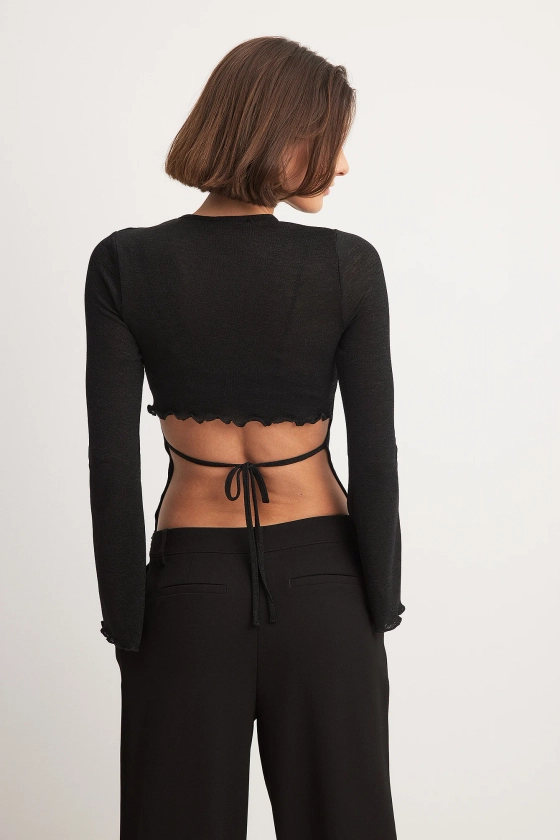 Open Back Top Black