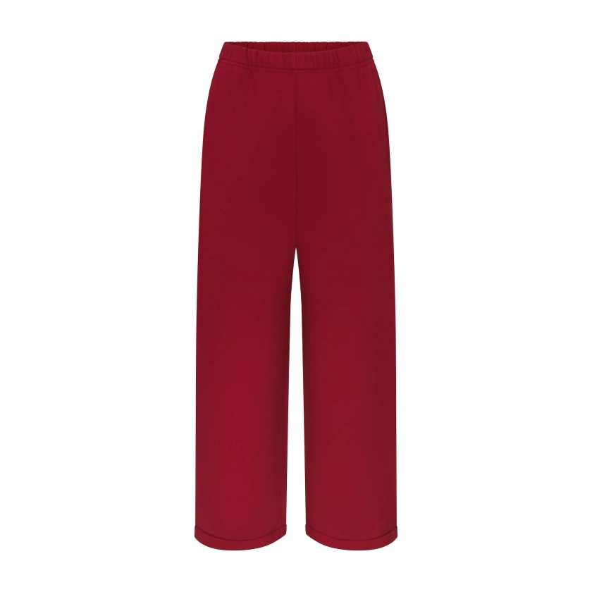 COTTON FLEECE CLASSIC STRAIGHT LEG PANT | BRICK