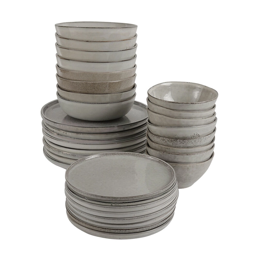 Oslo Rim Stoneware Dinner Set 32 Piece - | ProCook