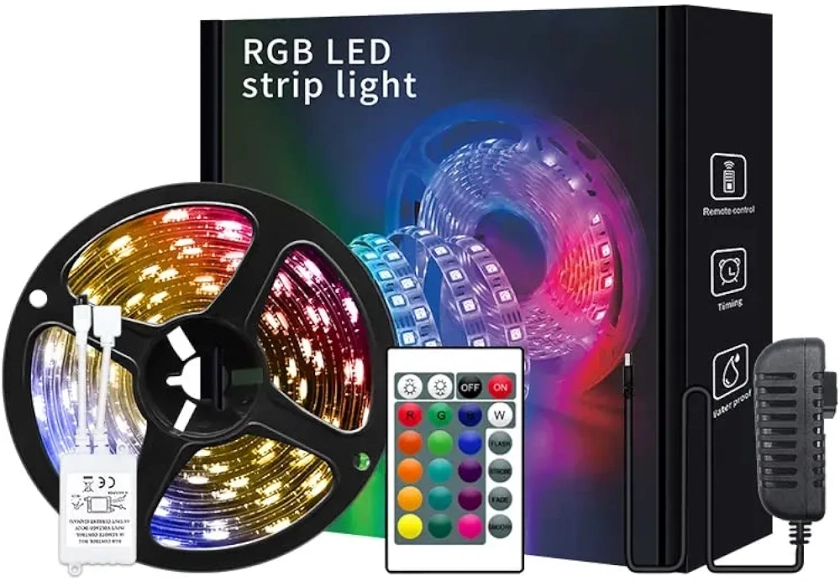 Buy Gesto 5 Meter LED Strip Lights |300 Led RGB Strip Light with Adaptor |Operated with 16 Modes Remote Controller|Multicolor LED Lights for Home Decoration, Bedroom,Diwali Decoration & False Ceiling Online at Low Prices in India - Amazon.in