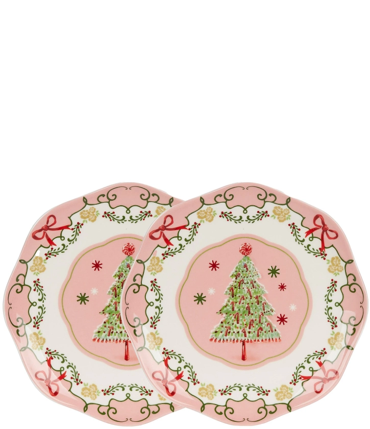 Southern Living Sweet Christmas Pink Accent Plates, Set of 2 | Dillard's