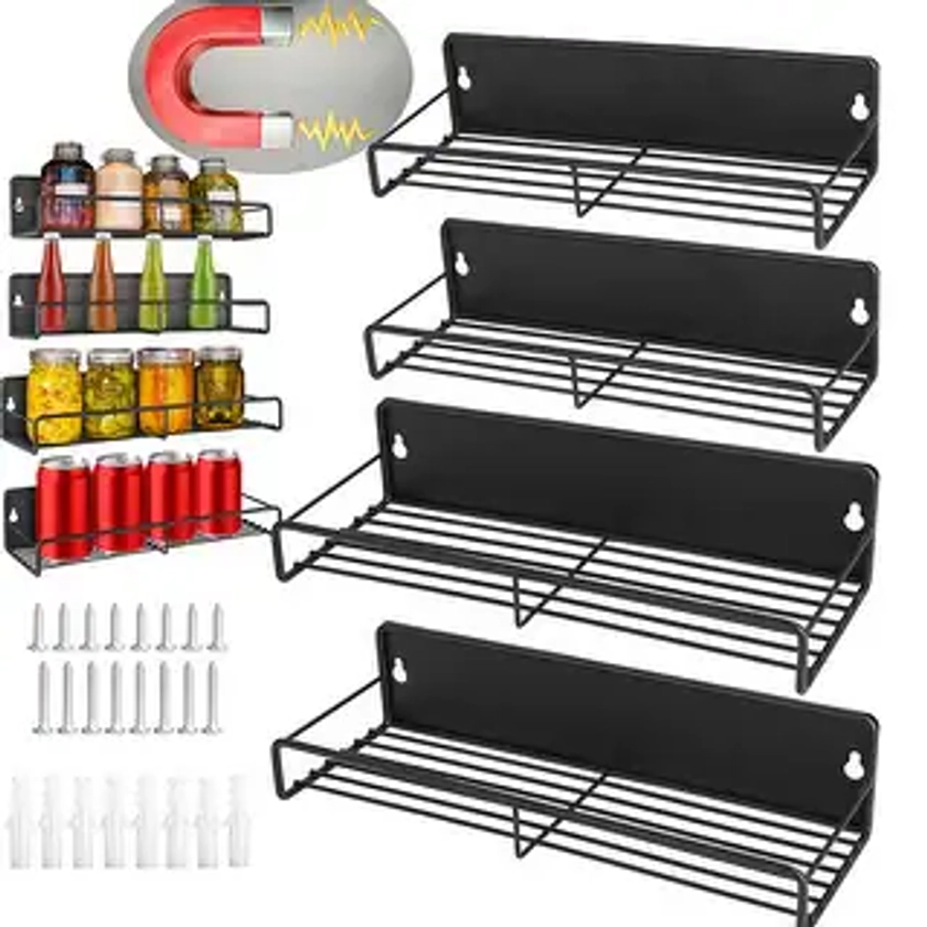 4 Magnetic Spice Rack Organizers | Overstock.com Shopping - The Best Deals on Spice Racks | 43819084