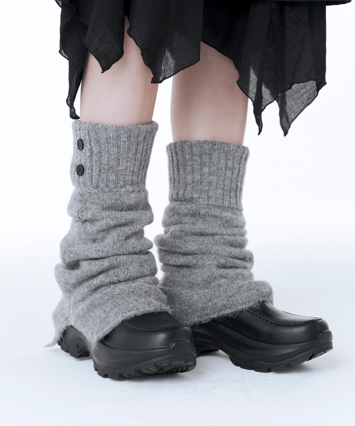 Button knit leg warmer GREY - 미세키서울