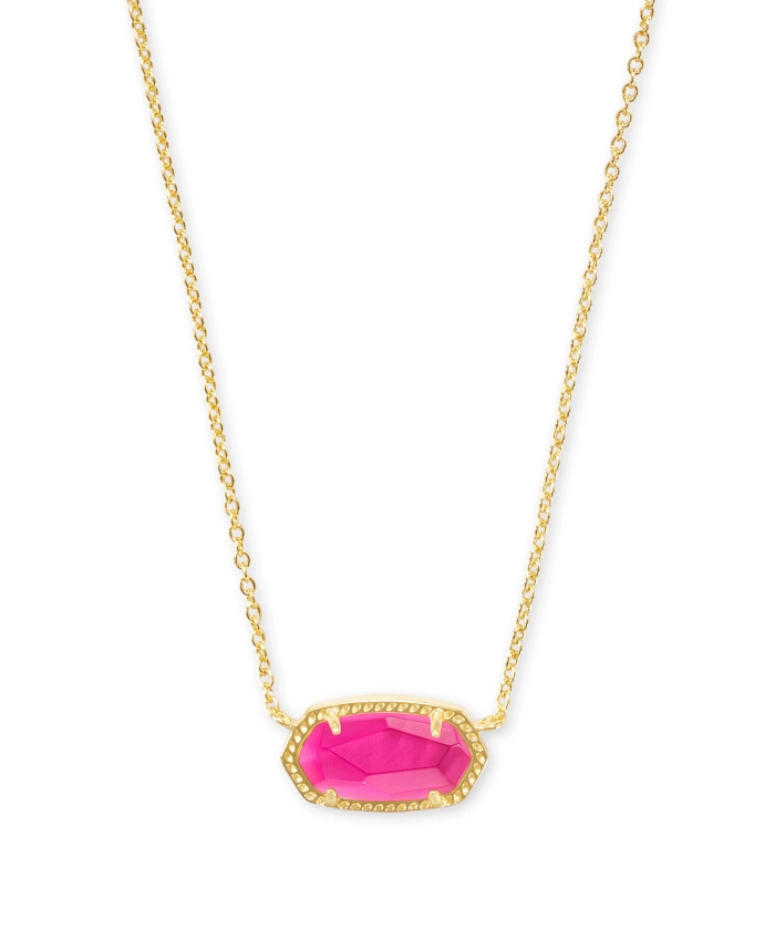 Elisa Gold Pendant Necklace in Rose Quartz | Kendra Scott