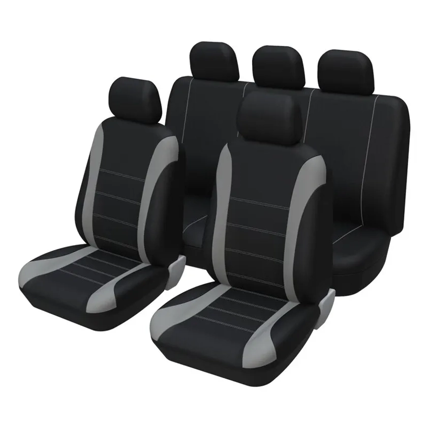 Housses de siège de voiture en tissu respirant universel, ensemble complet, accessoires intérieurs pour camions et SUV, Lada Priora, Renault Logan