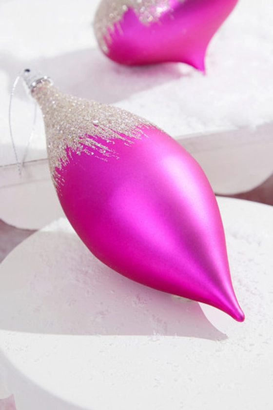 7" Fuchsia Frost Drop Ornament