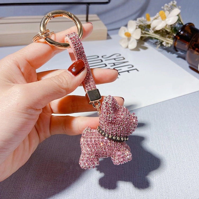 Glam Shine French Bulldog Keychain