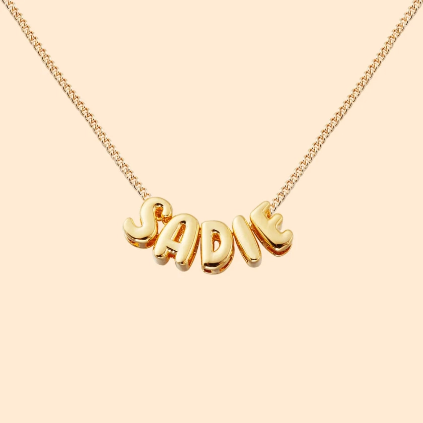 Personalized 3D Bubble Letter Necklace Minimalist Initial Name Jewelry Birthday Mother's Day Gift for Her - CALLIE