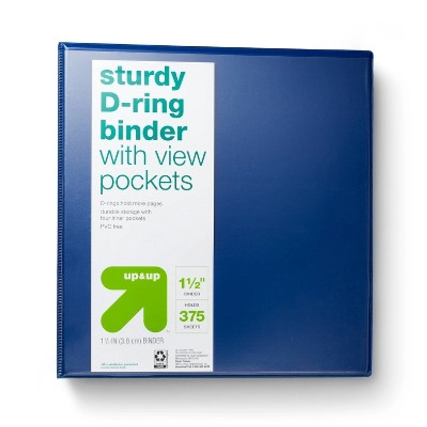 1.5" 3 Ring Binder Clear View Blue - up & up™