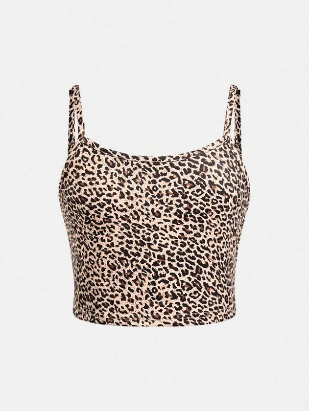 Tween Girl Leisure Leopard Print Simple & Comfy Tank Top