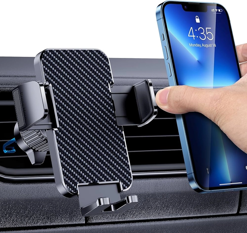 Support Téléphone Voiture [Compatible avec les étuis épais] Porte Telephone Voiture Rotatif à 360 Degrés pour Grille D'aération de Accessoire Voiture pour Smartphone iPhone Android