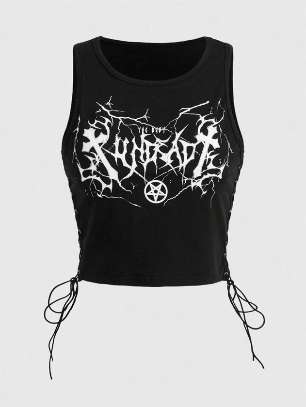 Goth Letter Graphic Tank Top | SHEIN USA