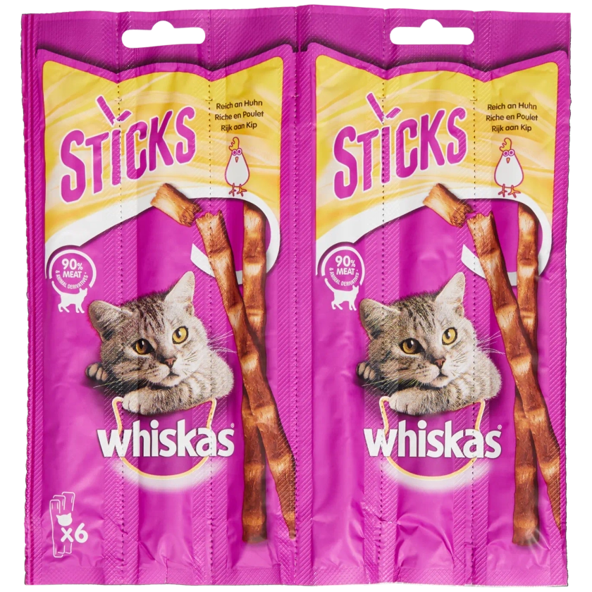 Bâtonnets à mâcher pour chat Whiskas Poulet