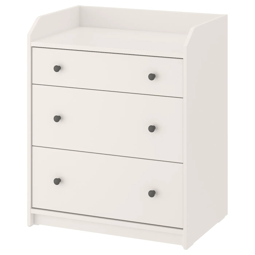 HAUGA Chest of 3 drawers - white 70x84 cm