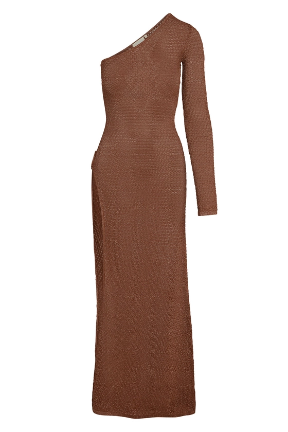 Palermo Dress - Bronze Lurex Lace Crochet
