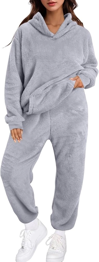 Pyjama Femme, Ensembles de Pyjama Femme en Polaire, Pyjama Pilou Pilou Chaud et Doux, Hiver - Ensembles de Pyjama Chaud et Doux Combinaison Pyjama Filles Flanelle Loungewear Sleepwear Vêtements