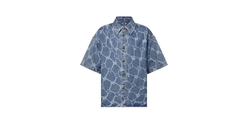 Les collections de Louis Vuitton : Chemise manches courtes à imprimé Monogram en denim