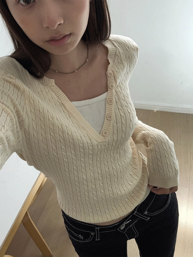 Layered cable knit