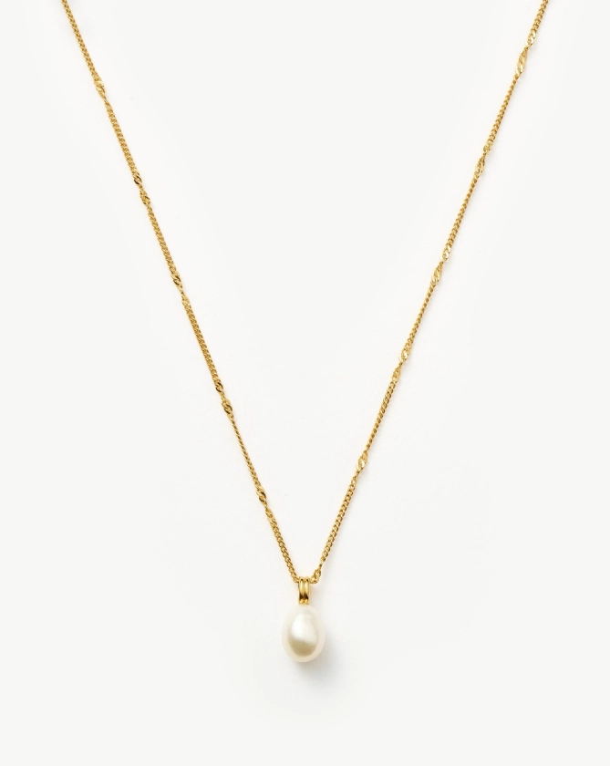 Baroque Pearl Twisted Chain Necklace | 18ct Gold Plated Vermeil/Pearl Necklace