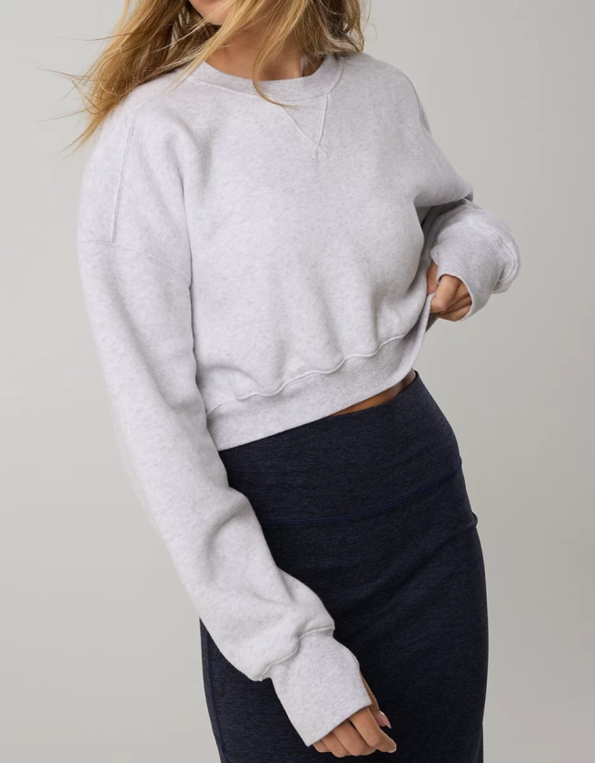 OFFLINE By Aerie Cloud Fleece Cropped Crewneck Sweatshirt