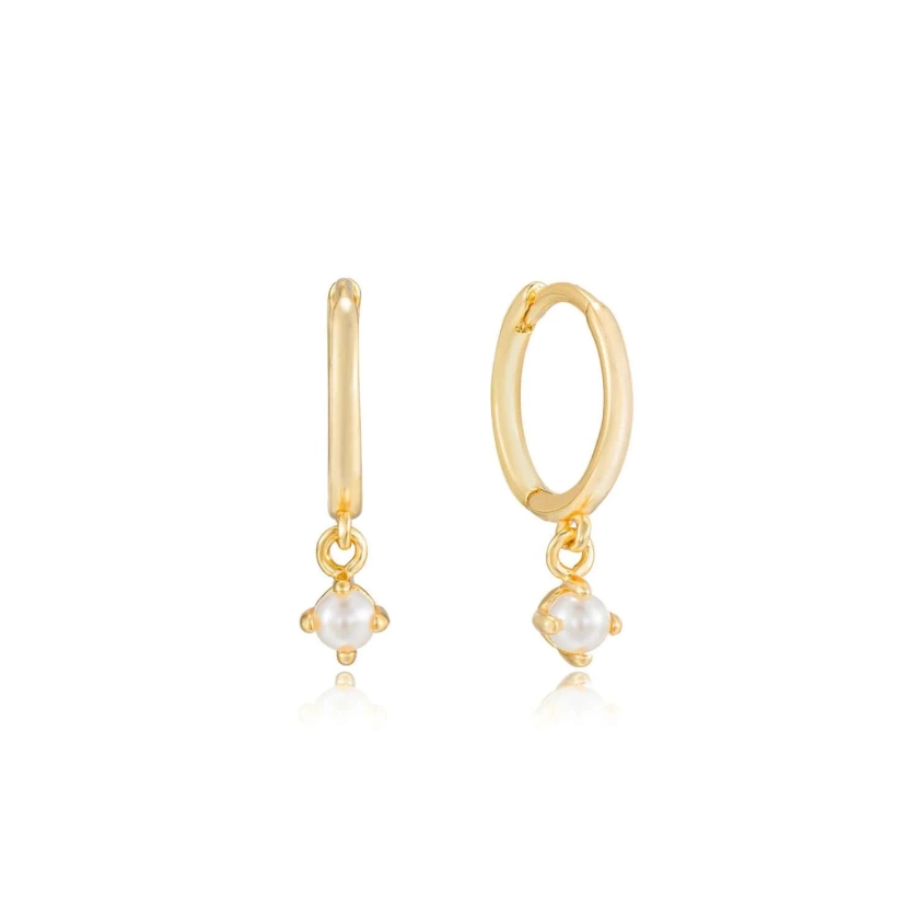 Sophie 18K Gold Dainty Pearl Drop Earrings