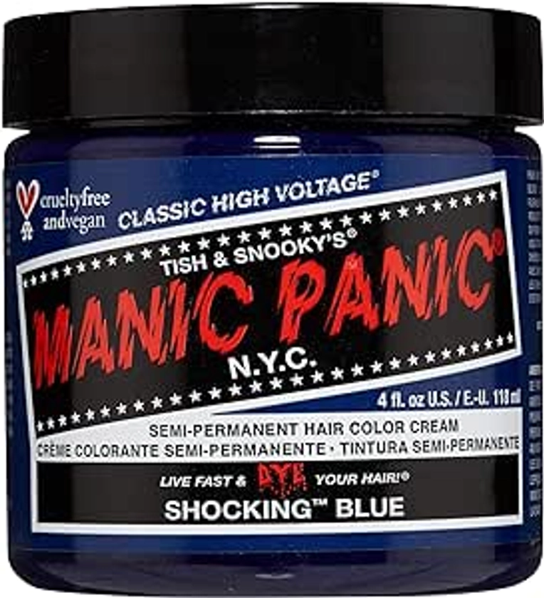 Manic Panic Shocking Blue Classic Creme, Vegan, Cruelty Free, Semi Permanent Hair Dye 118ml