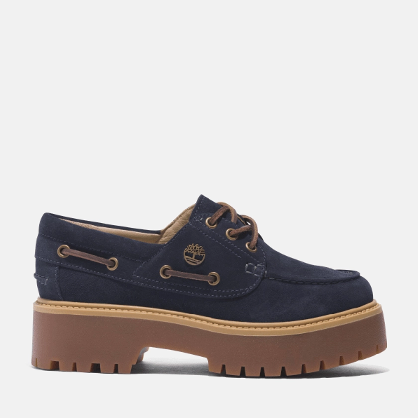 Chaussure bateau Timberland® C.F. Stead™ Indigo Suede Stone Street pour femme en bleu foncé