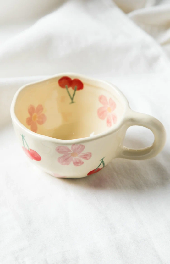 Lila Cherry Floral Mug