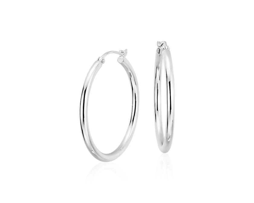 1" Small Hoop Earrings in Platinum (2 x 22 mm)