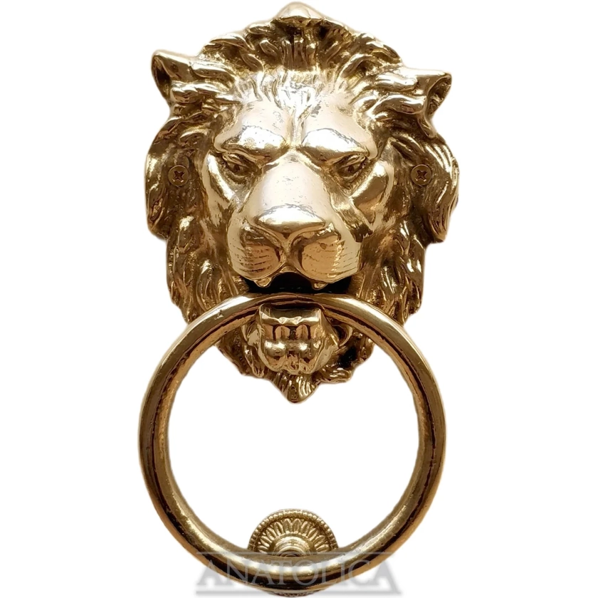 Large Regency Lion Head Brass Door Knocker 7.5 Inches Polished - Etsy Australia