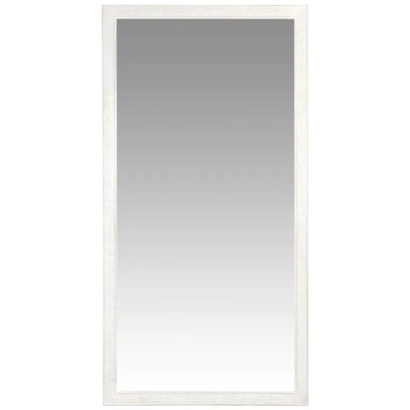 Grand miroir rectangulaire à moulures blanc grisé 90x180 PAULINE | Maisons du Monde