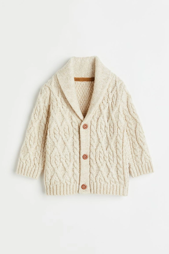 Cable-knit cardigan - Light beige - Kids | H&M GB