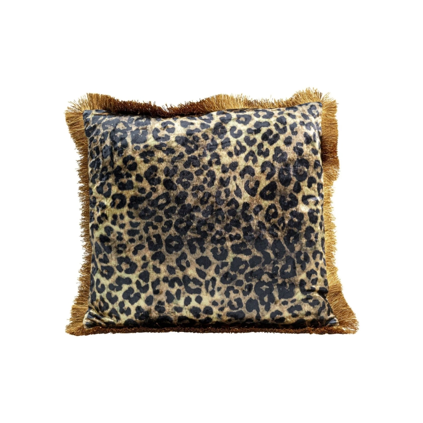 Coussin à franges imprimés léopard - Kare Design