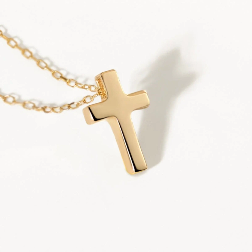 Gelin Tiny Cross Necklace in 14K Gold