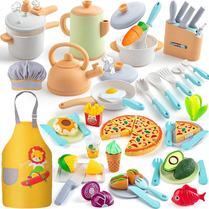 Sundaymot Set Giocattoli da Cucina per Bambini , Accessori Cucina Bambini, Set di Pentole e Padelle, Utensili da Cucina per Esterni, Taglio di Cibo e Verdure Chef, Giochi di Ruolo per Bambini 3+ Anni : Amazon.it: Giochi e giocattoli