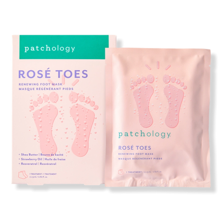 Rosé Toes Renewing Heel & Foot Mask - Patchology | Ulta Beauty