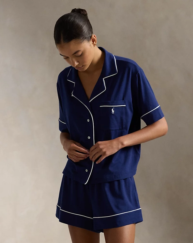 Pyjama à manches courtes en jersey pour femme | Ralph Lauren® BE